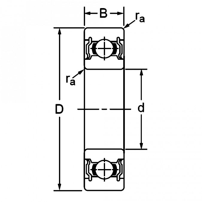 Однорядный шариковый подшипник 6004 ZZ (80104)