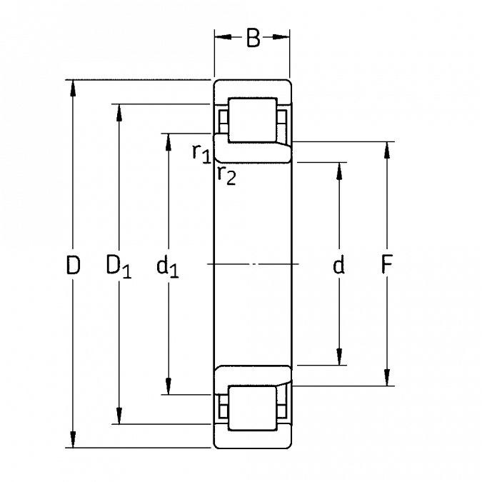 Цилиндрический роликовый  подшипник NJ 406 С3 (70-42406)