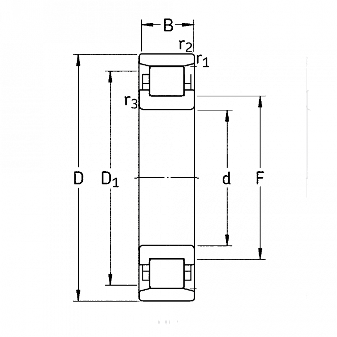 Роликовый цилиндрический подшипник N 309 E-M1-C3